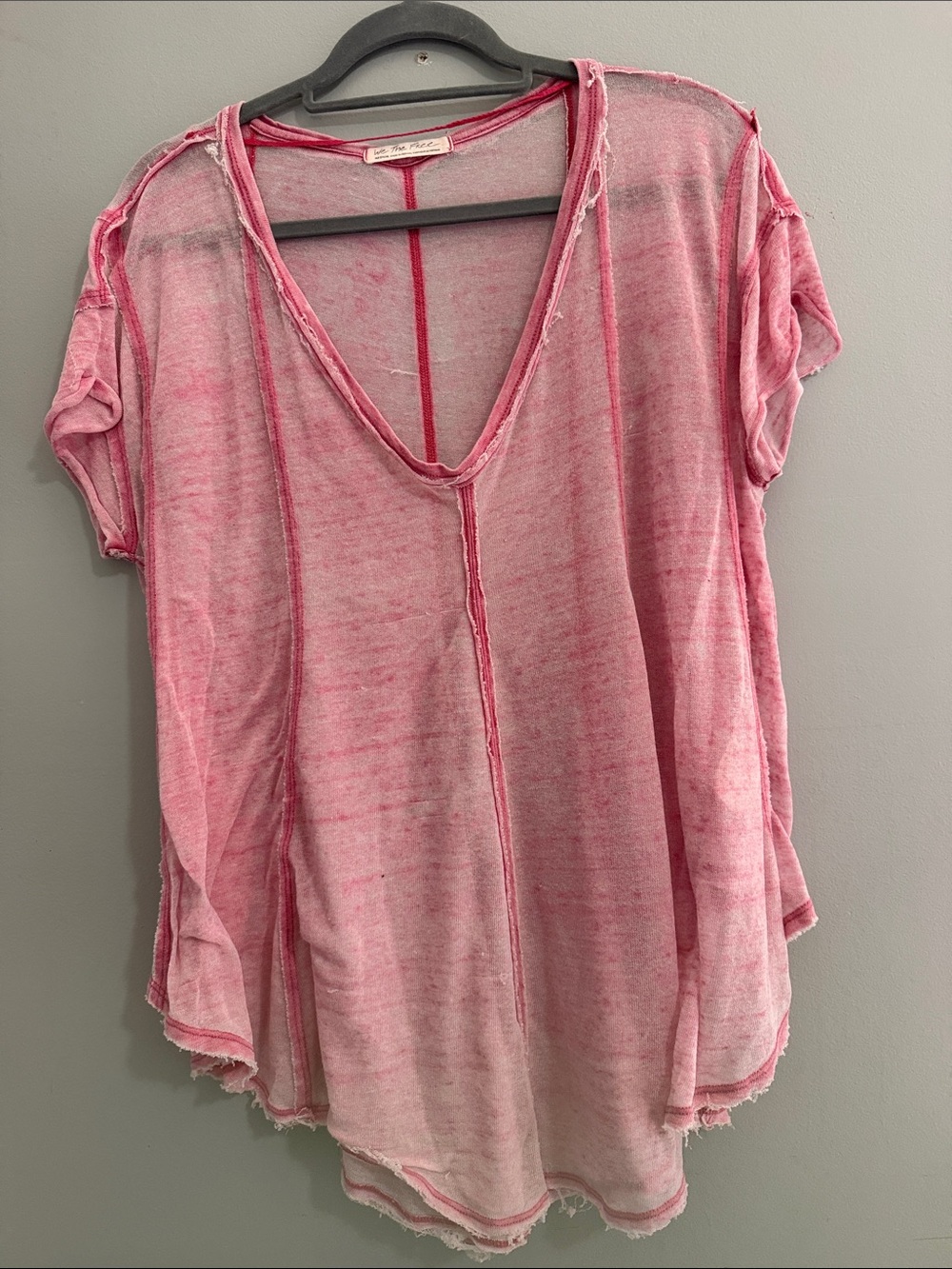 Free People Washed Pink V-Neck Tunic